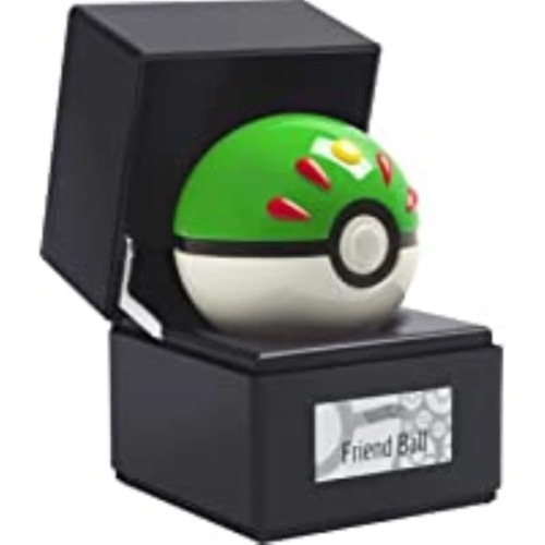 The Wand Company Friend Ball Authentic Replica - Realistic, Electronic, Die-Cast Poke Ball with Ball and Display Case Light Features Officially Licensed by Pokemon