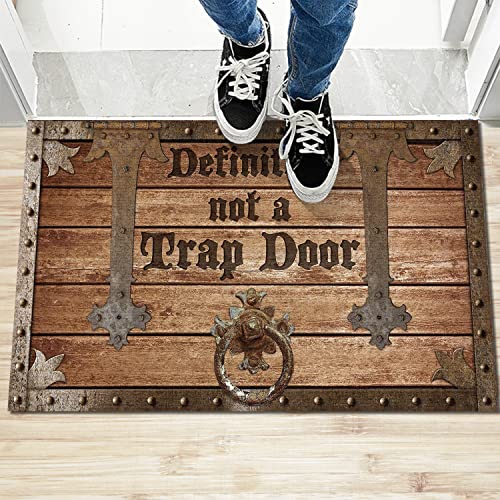 Definitely Not A Trap Door Doormat Funny Front Door Mat Durable Humor Porch Decor Doormat Indoor and Outdoor Welcome Mat Gift Heavy Duty Non-Slip Not A Trap Door Doormat Housewarming Gift 30''x18'' - Color 2