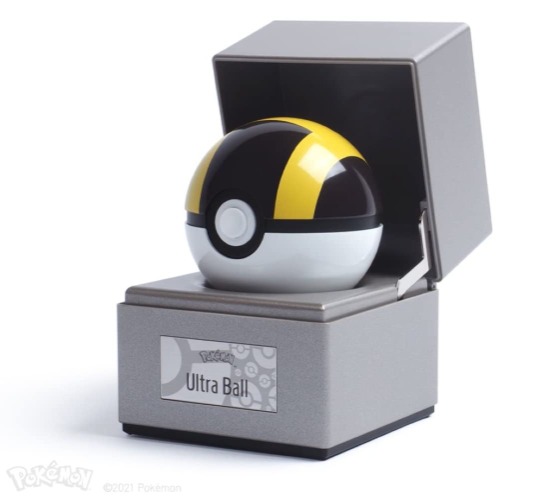 The Wand Company Ultra Ball Authentic Replica - Realistic, Electronic, Die-Cast Poke Ball with Ball and Display Case Light Features Officially Licensed by Pokemon