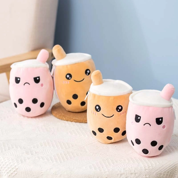 Reversible Bubble Tea Plush Cute Boba Tea Plushies