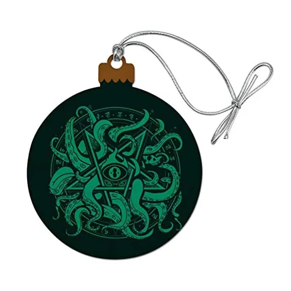 
                            GRAPHICS & MORE Cthulhu Elder Sign Pentagram Wood Christmas Tree Holiday Ornament
                        