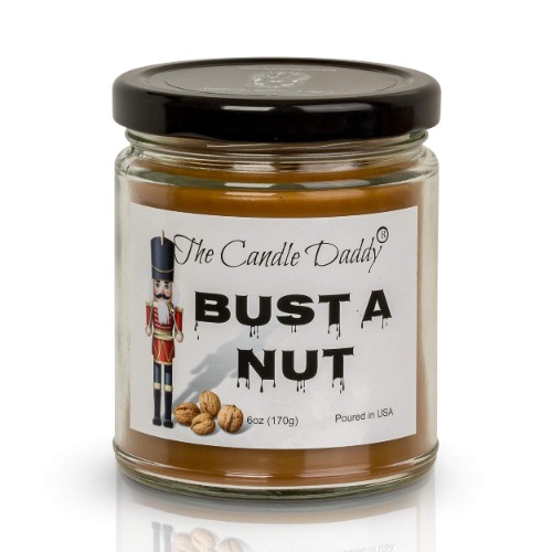 Bust A Nut, Banana Nut Bread Scented Candle - Funny Holiday Candle for Christmas, New Years - Long Burn Time, Holiday Fragrance, Hand Poured in USA - 6oz