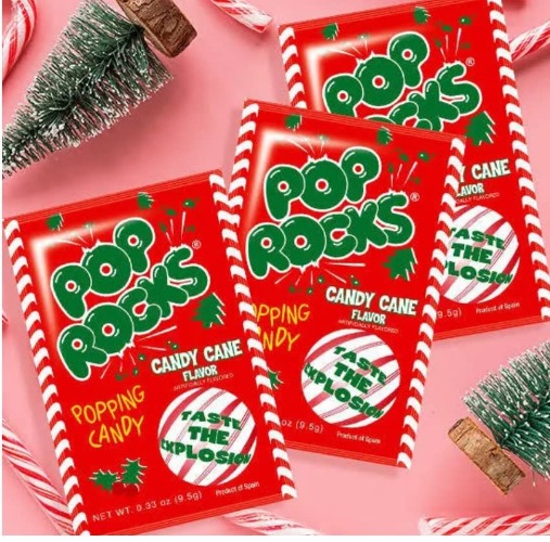Pop Rocks Candy Cane Flavored Popping Candy Christmas Edition Limited - 12 count - 