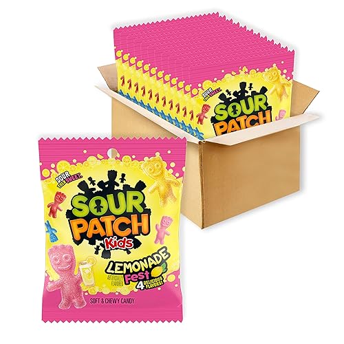 SOUR PATCH KIDS Lemonade Fest Soft & Chewy Candy, Bulk Candy, 12-3.61 oz Bags - Mixed-Fruit - 3.61 Ounce (Pack of 12)