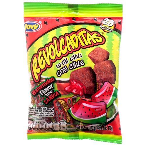Jovy Revolcaditas Sandia Watermelon Flavor Mexican Candy (2 x 6 oz. Bags) - Revolcaditas Sandia 6 Ounce (Pack of 2)