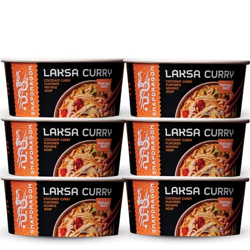 Snapdragon Laksa Curry Instant Noodle Bowls | 2.1 oz (6 Pack) - Laksa Curry
