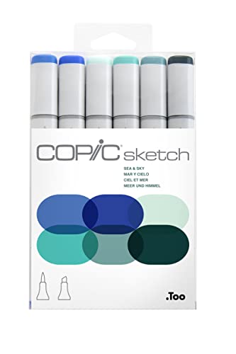 Copic Sketch 6pc Set, Sea & Sky