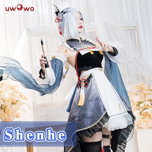 【In Stock】Uwowo Genshin Impact Fanart Shenhe Maid Dress Cosplay Costume - L
