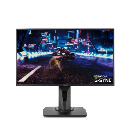 ASUS 24.5" 1080P Gaming Monitor (VG258QR) - Full HD, 165Hz (Supports 144Hz), 0.5ms, Extreme Low Motion Blur, Speaker, Adaptive-Sync, G-SYNC Compatible, VESA Mountable, DisplayPort, HDMI, DVI-D, Black - 24.5" FHD 0.5ms 165Hz G-SYNC Height Adjust Gaming Monitor