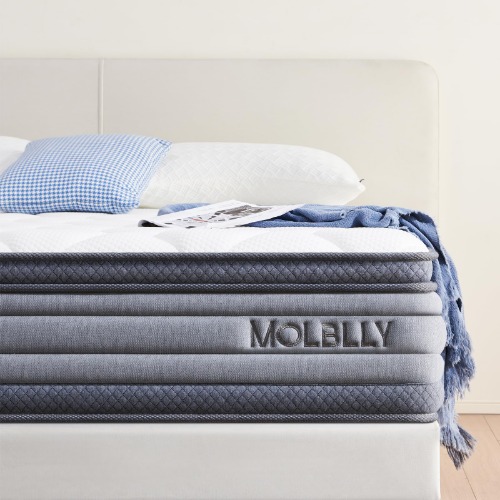 Molblly King Single Mattress 22cm Thickness, Firm Foam Topper Innerspring Spring System, with 5-Zone Pocket Spring System and Breathable, Mattress in a Box… - King Single $239.99