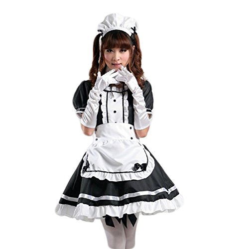 AvaCostume Women's Anime Cosplay French Apron Maid Fancy Dress Costume - X-Large - Black