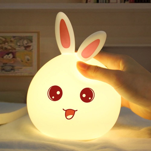 Colorful Touch-Control LED Night Light - USB Rechargeable / Pink