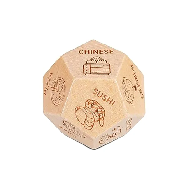 Anniversary Christmas Date Night Gifts for Wife Husband Men Women Valentines Birthday Wood Food Dice Gifts for Him Her Boyfriend Girlfriend 5th Wood Anniversary Wedding Gifts for Couple Gay Lesbian - Food Dice