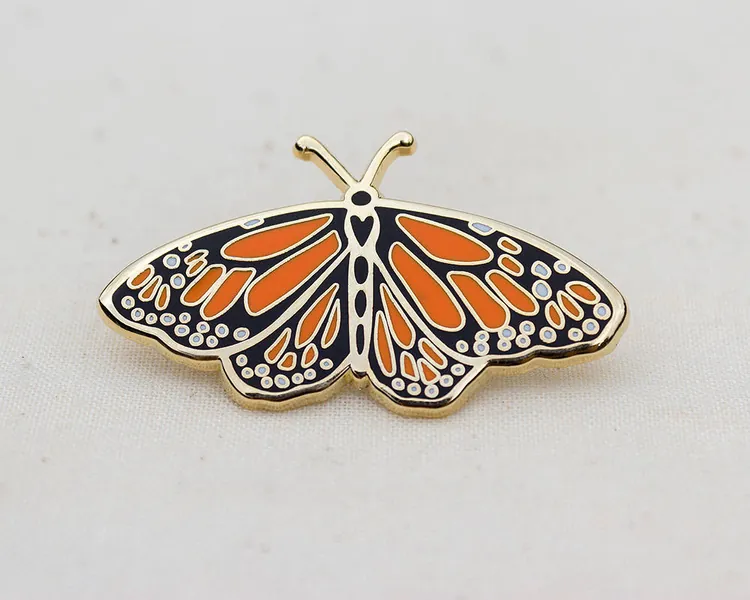 Monarch Butterfly Enamel Pin - CHARITY Lapel Pin - Badge