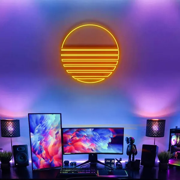 Vapor Wave Sunset Neon Sign | Orange / 20 inches (50 cm) / Yes (+$29)