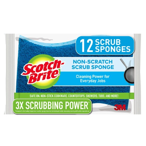 Scotch-Brite Non-Scratch Scrub Sponges, for Washing Dishes and Kitchen Use, 12 Scrub Sponges - 12 Scrub Sponges