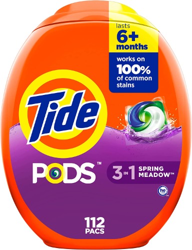 Tide PODS Laundry Detergent Soap Pods, Spring Meadow Scent, 112 count - Laundry Detergent PODs, 112 count
