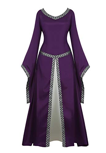 Kranchungel Renaissance Dresses for Women Costume Fairy Renaissance Dress Ball Gown Medieval Irish Peasant Dress - Medium - Medieval Dress Purple