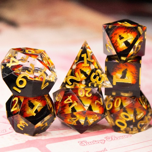 Little Worlds 7pc Resin Dice Set | Ronin Sunrise - 7PCS