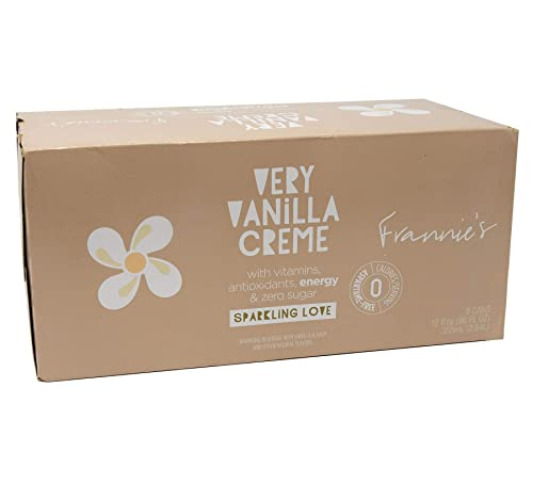 Frannie's Sparkling Beverage- Zero Calories & Sugar, Aspertame Free: Your Choice of Seven Different Flavors- 8/12 oz. Cans (Very Vanilla Creme) - Very Vanilla Creme