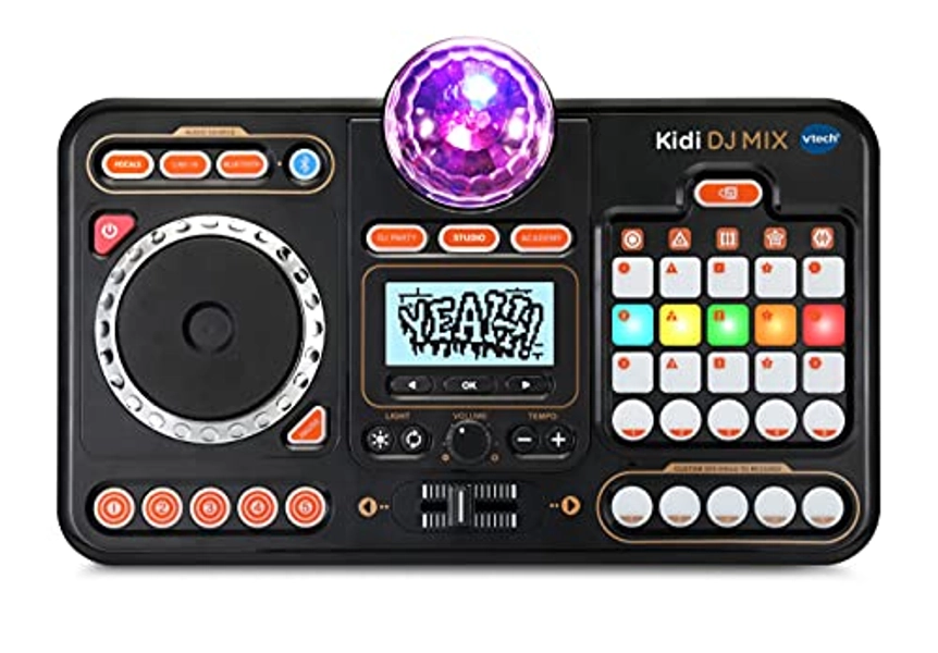 VTech Kidi DJ Mix (Black), Toy DJ Mixer for Kids with 15 Tracks and 4 Music Styles, Kids Music Toy with Lights and Effects, Educational Toy for Girls and Boys, Interactive Toy for Kids Aged 6 Years +