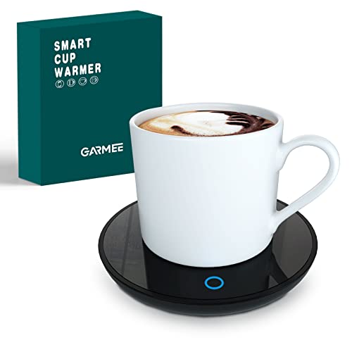 GARMEE Electric Coffee Mug Warmer, Smart Coffee Warmers for Office Desk, Mug Warmer with 2 Temperature Settings, Cup Warmer Tea Warmer, Electric Beverage Warmer, Drink Warmer for Cocoa, Tea, Milk - Black 104℉-140℉