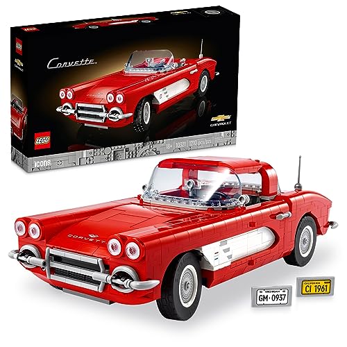 LEGO Icons Corvette Classic Car Model Building Kit for Adults, Gift for Classic Car Lovers, Build and Display This Replica of an Iconic American Car, Graduation Gift Idea, 10321