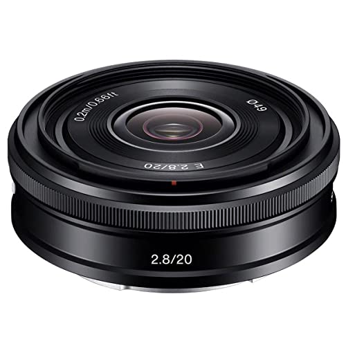 Sony SEL-20F28 E-Mount 20mm F2.8 Prime Fixed Lens - Black - Lens only - Base