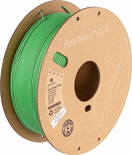 Polymaker Matte PLA Filament 1.75mm Green, 1.75 PLA 3D Printer Filament 1kg - PolyTerra 1.75 PLA Filament Matte Green 3D Printing Filament - 020-1kg Forest Green (Hex Code: #61c680)