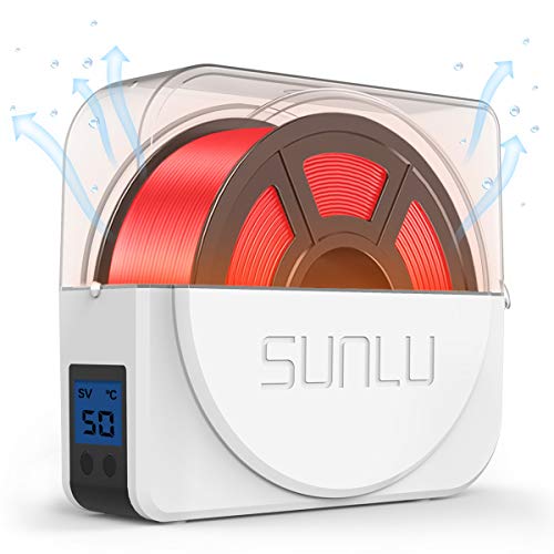 SUNLU Filament Dryer Box with Fan for 3D Printer, Upgraded Filament Dehydrator Storage Box for 3D Filament 1.75 2.85 3.00mm, Keeping Filament Dry During 3D Printing, S1 Plus, White - Pure White S1 Plus