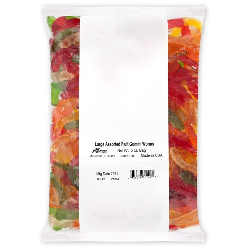 Albanese Candy Large Assorted Fruit Gummi Worms
