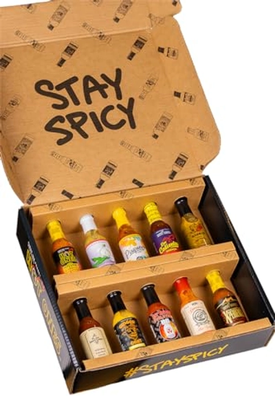 Hot Ones Season 22 Lineup, Hot Sauce Challenge Kit Made with Natural Ingredients, Unique Condiment Gift Box is the Ultimate Variety Pack for Spice Lovers, 5 fl oz Bottles Produced in Small Batches (10-Pack) - Season 22 Hot Sauce 10 Pack