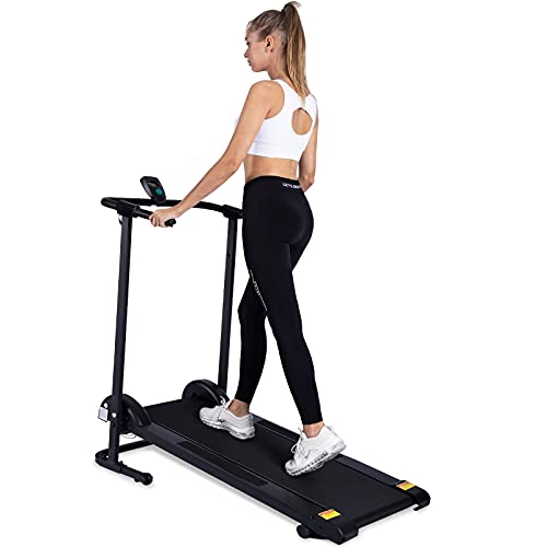 kotia Manual Treadmill Non Electric Treadmill with 10° Incline Small Foldable Treadmill for Apartment Home Walking Running (Mode GHN213) - GHN213