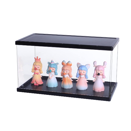 Acrylic Clear Display Case with Black Lid and Black Base, Clear Dustproof Protection Showcase, Display Box Storage Holder for Doll Toy Collectibles ( 11.8 X 6.3 X 6.3 INCH ) - Black 11.8x6.3x6.3inch