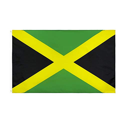 ANJOR Jamaica Flag 3x5 Foot Jamaican National Flags with Brass Grommets 3 X 5 Ft
