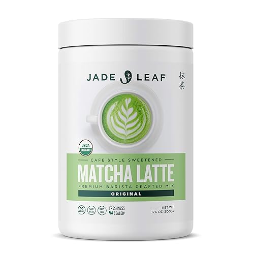 Jade Leaf Matcha Organic Cafe Style Sweetened Matcha Latte Green Tea Powder, Premium Barista Crafted Mix - Original - Authentically Japanese, 50 Servings (1.1 Pound Tub) - Original - 500 g (Pack of 1)