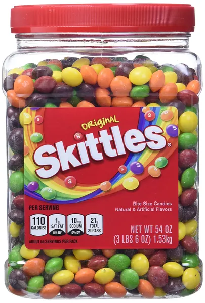Skittles Original Fruity Candy Jar, 54 oz.
