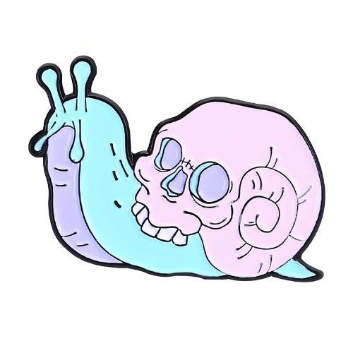 Pastel Goth Creepy Cute Enamel Pin Set - Snail