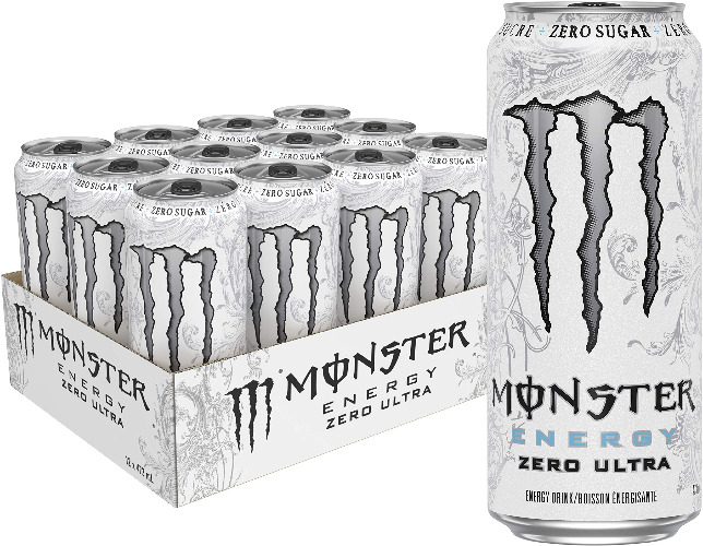 Monster Energy, Zero Ultra, 473mL cans, Pack of 12