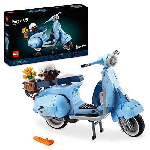 LEGO 10298 Icons Vespa 125, Motorrad-Modell zum Bauen, Vintage Roller aus Italien, Modellbausatz für Erwachsene, Austellungsstück als Zimmer-Deko, Geschenke für Frauen und Männer - Standardverpackung - Einzeln