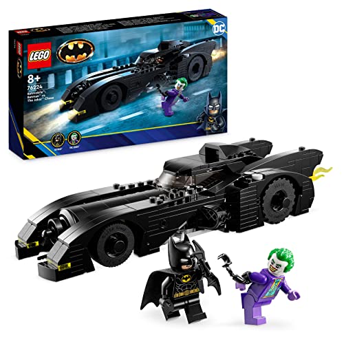 LEGO DC Batmobile: Batman verfolgt den Joker Set, Batmobil-Spielzeugauto von 1989 mit 2 Minifiguren, Automodell des Dark Knight mit Batarang, Superhelden-Geschenk für Kinder, Jungen und Mädchen 76224 - Single