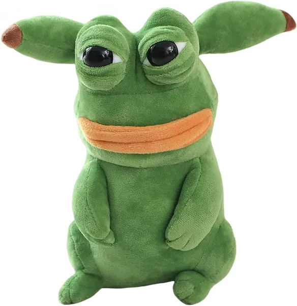 ELAINREN Sleepy Frog Plush Cute Toy Creative Frog Stuffed Animals Green Frog Plushie- Hug and Cuddle with Squishy Fabric and Stuffing -Cute Frog Dolls Gift,9.8''(Only for Age 14+) - Frog06