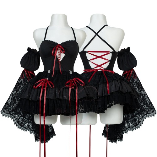 Blood Moon Laced Witch Dress - Black / M/L