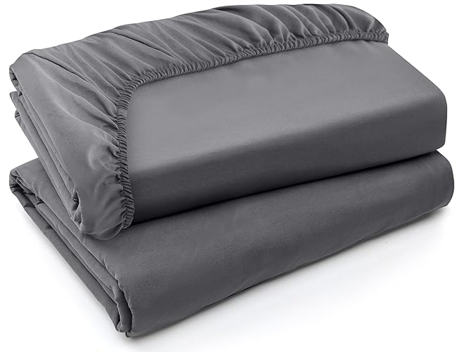 Utopia Bedding Queen Fitted Sheets - Bulk Pack of 2 Bottom Sheets - Soft Brushed Microfiber - Deep Pockets - Shrinkage & Fade Resistant - Easy Care (Queen, Grey) - Grey - Queen