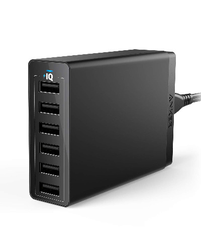 Anker 60W 6-Port USB Wall Charger, Powerport 6 for iPhone, iPad Pro/Air/MiniPod, Galaxy, Lg, Nexus, HTC and More