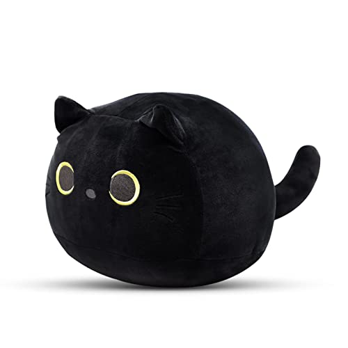 iBccly 8" Black Cat Plush Toy Black Cat Pillow,Soft Plush Doll Cat Plushie Cat Pillow,Stuffed Animal Soft Plush Pillow Baby Plush Toys Cat Shape Design Sofa Pillow Decoration Doll (Black 8 in) - 8in(black)