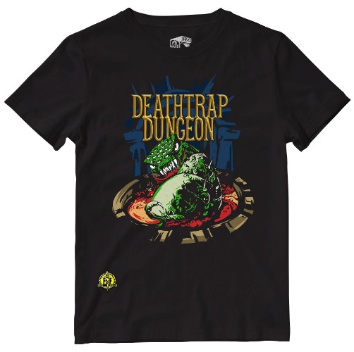 Fighting Fantasy | Death Trap Dungeon | Retro Gaming T-Shirt | 5XL 62-64" / Black