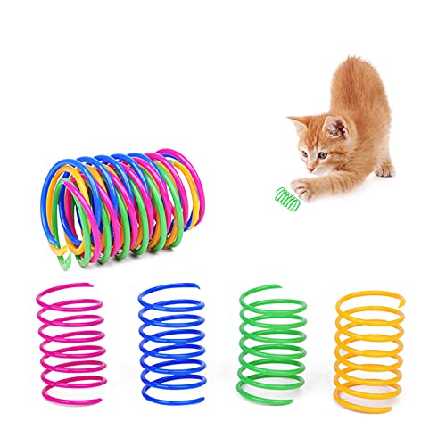 Andiker interaktives Spirale Katzenspielzeug, Buntes kreatives Spielzeug Langlebiges weiches Katzen Aktivierung Spielzeug zum Schlagen, Beißen und Jagen von Kätzchenspielzeug (12pcs) - 12pcs