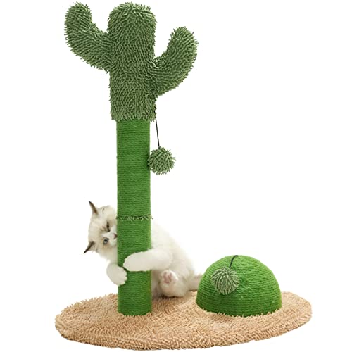YOUMI Katzenkratzbaum Kratzbaum Cactus Kratzbaum Sisalseil Kletterbaum Spielzeug für Katzen, mit Sisalnapf (groß) - groß