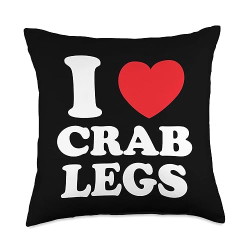 CRUDO I Love Heart Crab Legs Throw Pillow, 18x18, Multicolor - 18x18